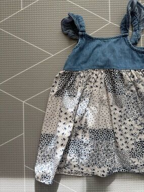 Osh Kosh|Baby girl/toddler boho Cottagecore denim cotton dress,ditsy floral•••2T